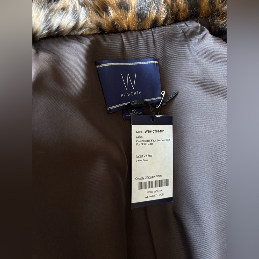 W BY WORTH Faux Leopard Coat NWT IN MEDIUM - Picture 11 of 11